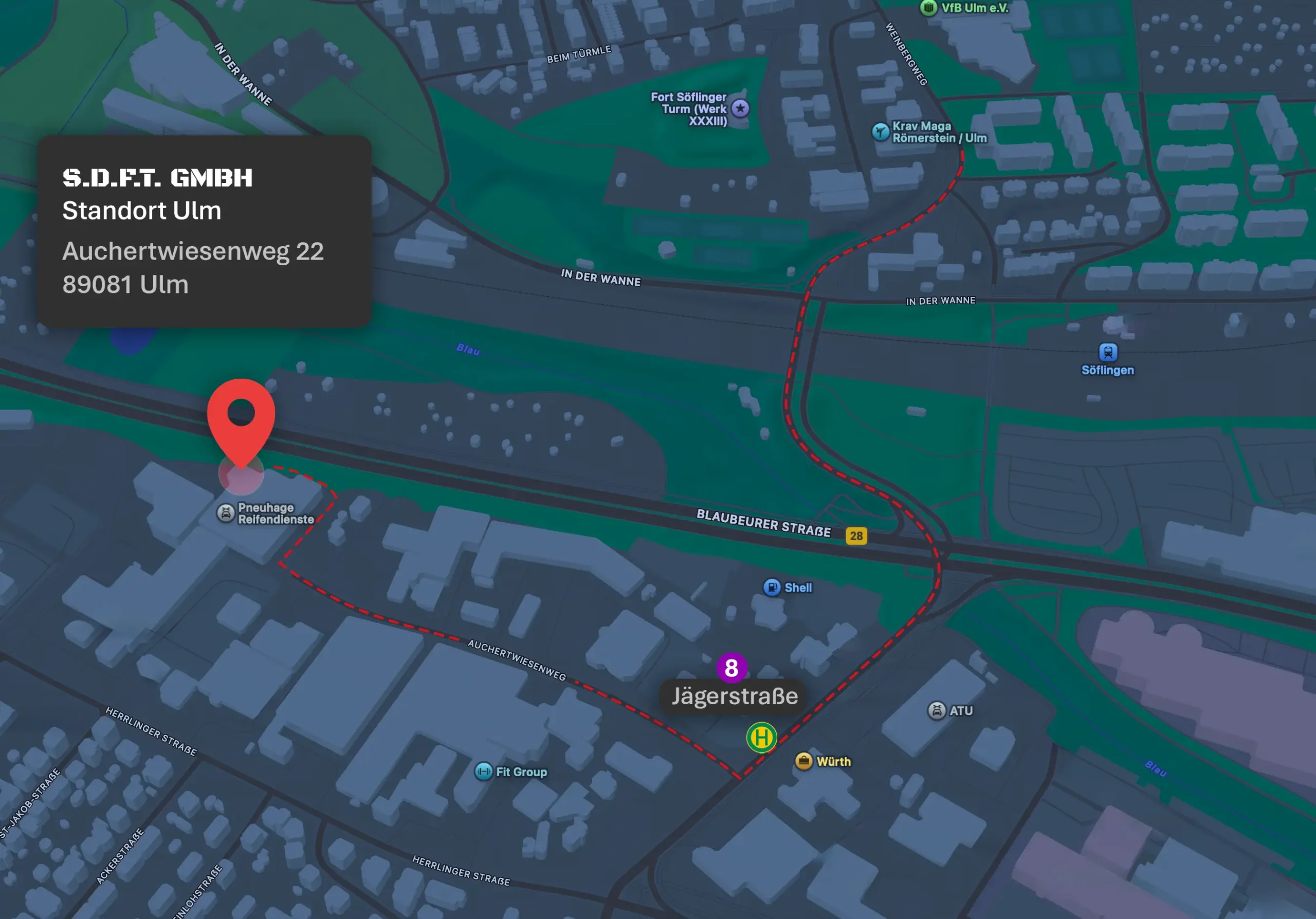 Anfanhrtsweg sdft-ulm